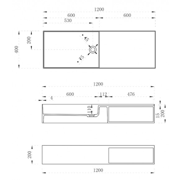 Раковина Abber Stein 120 AS2649-1.2 Белая матовая Раковина Abber Stein 120 AS2649-1.2 Белая матовая