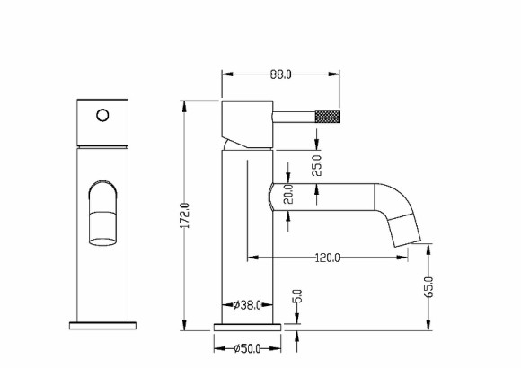 Смеситель для раковины Boheme Uno 461-SGM Оружейная сталь глянцевая Смеситель для раковины Boheme Uno 461-SGM Оружейная сталь глянцевая