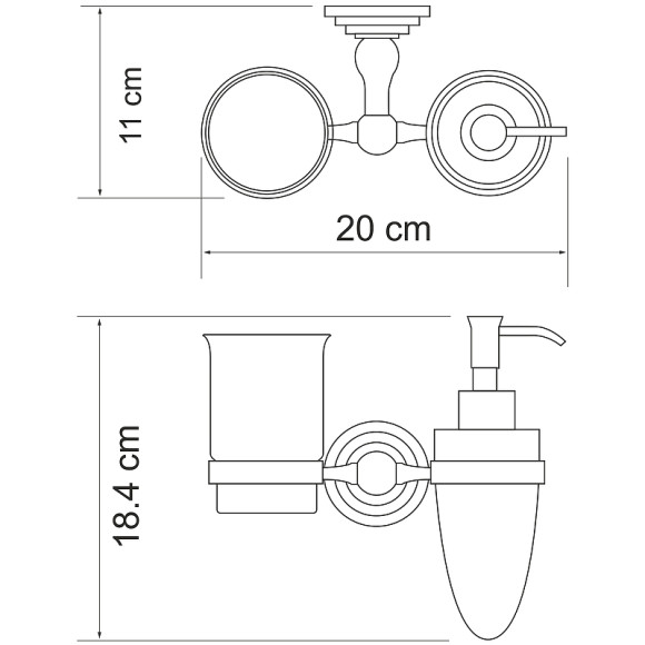 Дозатор для жидкого мыла WasserKRAFT Ammer K-7089 со стаканом для зубных щеток Хром матовый Дозатор для жидкого мыла WasserKRAFT Ammer K-7089 со стаканом для зубных щеток Хром матовый
