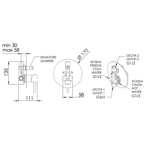 Смеситель для душа Remer X-Style X09LVO Бронза Смеситель для душа Remer X-Style X09LVO Бронза