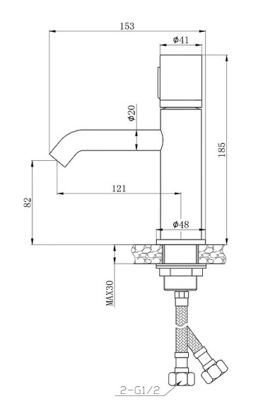 Смеситель для раковины Bronze de Luxe Focus 24601CM Хром