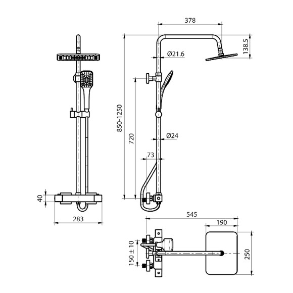 Душевая система Koller Pool Neon NNST002 с термостатом Хром Душевая система Koller Pool Neon NNST002 с термостатом Хром