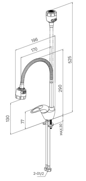 Смеситель для кухни Milardo Meal M05SB2FM05 Хром