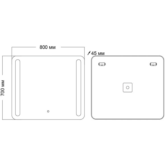 Зеркало Grossman Lara 80 138070 с подсветкой с сенсорным выключателем Зеркало Grossman Lara 80 138070 с подсветкой с сенсорным выключателем