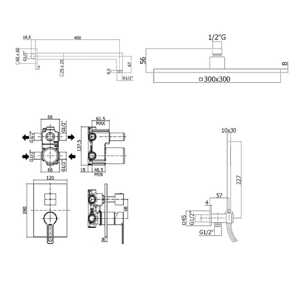 Душевая система Paffoni Ringo KITRIN018NO/MKING Черная матовая Душевая система Paffoni Ringo KITRIN018NO/MKING Черная матовая