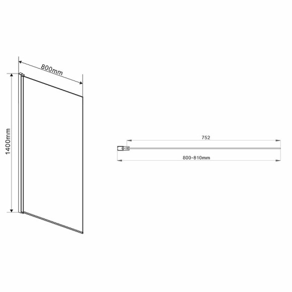 Шторка на ванну Vincea VSB 80x140 VSB-11800CLGM профиль Вороненая сталь стекло прозрачное