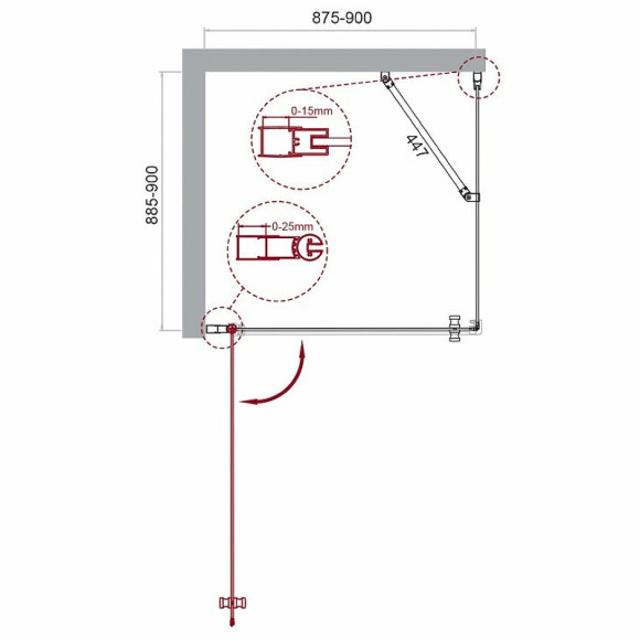 Душевой уголок BelBagno Etna 90х90 ETNA-A-1-90-C-Cr профиль Хром стекло прозрачное