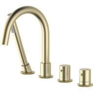 Смеситель на борт ванны Timo Saona 2330/17Y с термостатом Золото матовое