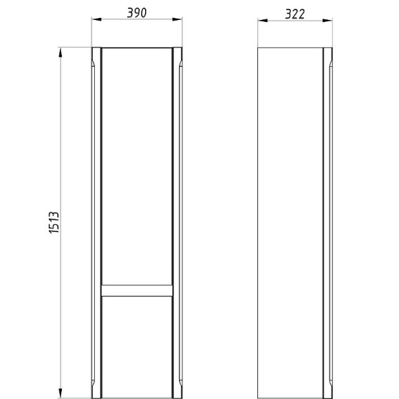 Шкаф пенал ASB-Woodline Лорена 40 12211 подвесной Серый Шкаф пенал ASB-Woodline Лорена 40 12211 подвесной Серый