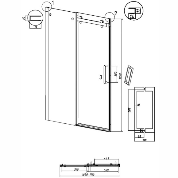 Душевая дверь Grossman Classic 110 100.K33.04.110.10.00 профиль Хром стекло прозрачное Душевая дверь Grossman Classic 110 100.K33.04.110.10.00 профиль Хром стекло прозрачное