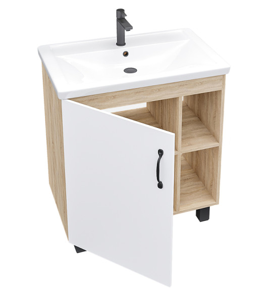 Тумба под раковину Grossman Флай 70 107001 Дуб сонома Белая