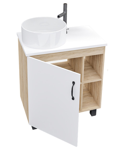 Тумба под раковину Grossman Флай 70 107001 Дуб сонома Белая