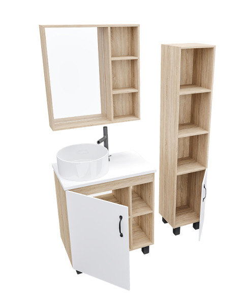 Тумба под раковину Grossman Флай 70 107001 Дуб сонома Белая