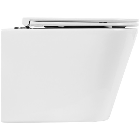 Унитаз BelBagno Flay-R BB053CHR/BB870SC подвесной с сиденьем Микролифт Унитаз BelBagno Flay-R BB053CHR/BB870SC подвесной с сиденьем Микролифт