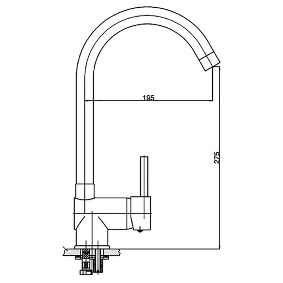 Смеситель для кухни GPD Espina MTE70 Хром