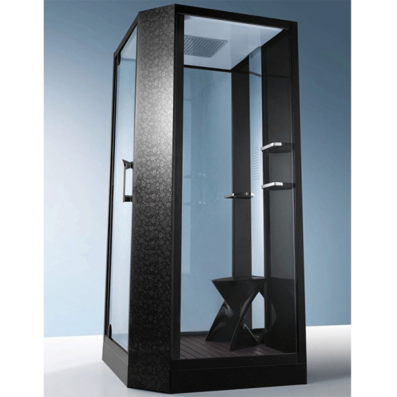 Душевая кабина Orans 100x100 L 89101lb с баней профиль Черный задние стенки Черные Душевая кабина Orans 100x100 L 89101lb с баней профиль Черный задние стенки Черные