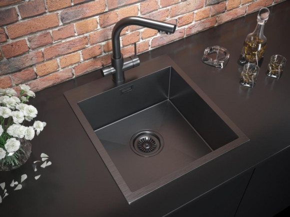 Кухонная мойка Paulmark Velten 45 PM804551-GM Вороненая сталь Кухонная мойка Paulmark Velten 45 PM804551-GM Вороненая сталь