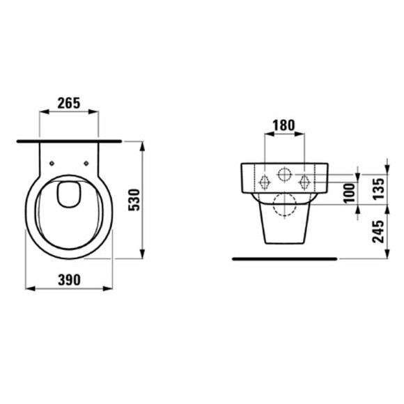Унитаз Laufen Val 8.2028.1.400.000.1 подвесной без сиденья Унитаз Laufen Val 8.2028.1.400.000.1 подвесной без сиденья