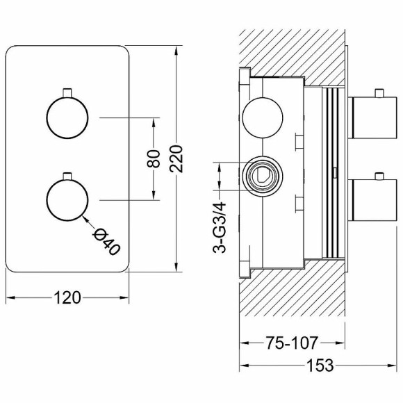 Смеситель для душа Aquatek Европа AQ1391MB с термостатом Черный матовый Смеситель для душа Aquatek Европа AQ1391MB с термостатом Черный матовый