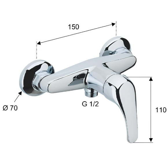 Смеситель для душа Remer Серия 35 F33 Хром Смеситель для душа Remer Серия 35 F33 Хром