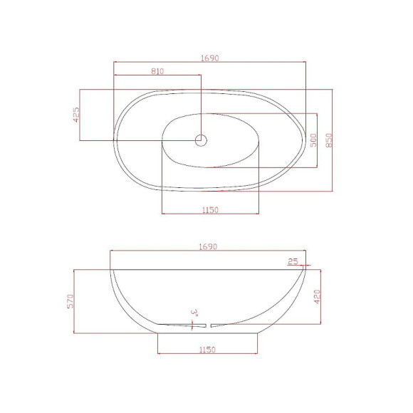 Акриловая ванна Azario Leeds 170x85 LEE17085 без гидромассажа