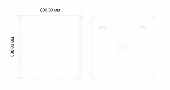 Зеркало Art&Max Vita AM-Vit-800-800-DS-F с подсветкой с сенсорным выключателем