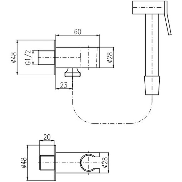 Гигиенический душ Rav Slezak SK0054 Хром