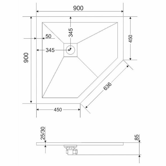 Душевой поддон из искусственного камня Grossman Strong 90x90 GR-S19090D Белый Душевой поддон из искусственного камня Grossman Strong 90x90 GR-S19090D Белый