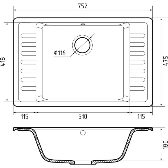 Кухонная мойка GranFest Quarz GF-ZW71 Песочная Кухонная мойка GranFest Quarz GF-ZW71 Песочная