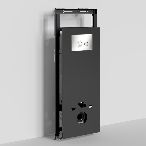 Инсталляция WasserKRAFT Salm 27TLT.010.ME.BL.BN01 для унитаза Черное стекло с клавишей смыва Никель Инсталляция WasserKRAFT Salm 27TLT.010.ME.BL.BN01 для унитаза Черное стекло с клавишей смыва Никель