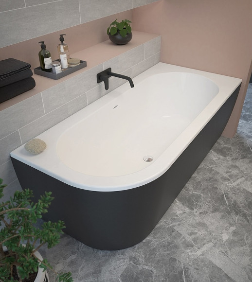 Акриловая ванна Cezares Slim 179x79 R SLIM CORNER-180-80-60-R-NERO-SET без гидромассажа