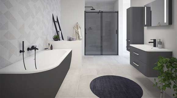 Акриловая ванна Cezares Slim 179x79 R SLIM CORNER-180-80-60-R-NERO-SET без гидромассажа