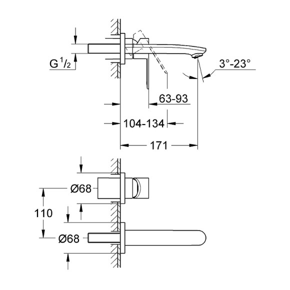 Смеситель для раковины Grohe Eurostyle Cosmopolitan 19571002 Хром