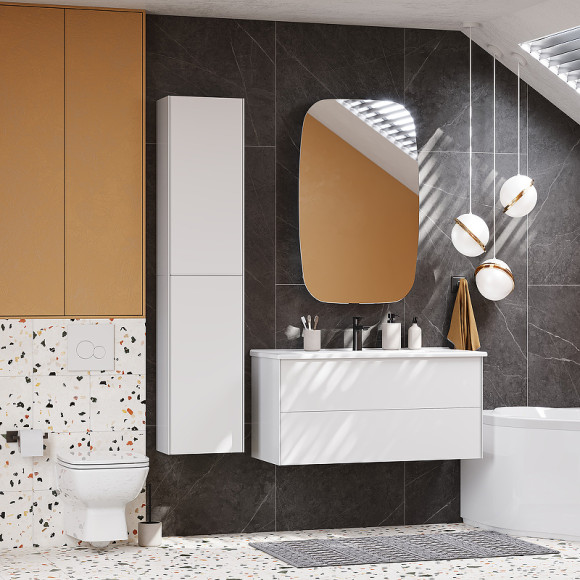 Тумба под раковину Aquaton Сохо 100 1A258201AJ010 подвесная Белая глянцевая