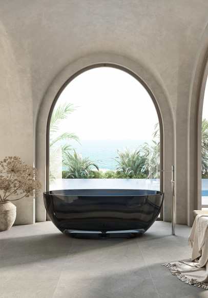 Ванна из полиэфирной смолы Abber Kristall 165х78 AT9701Onyx Черная без гидромассажа