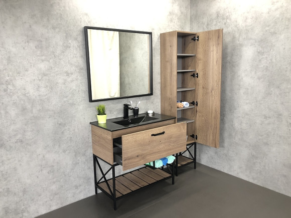 Шкаф пенал Comforty Бредфорд 40 00004148004 Дуб темный