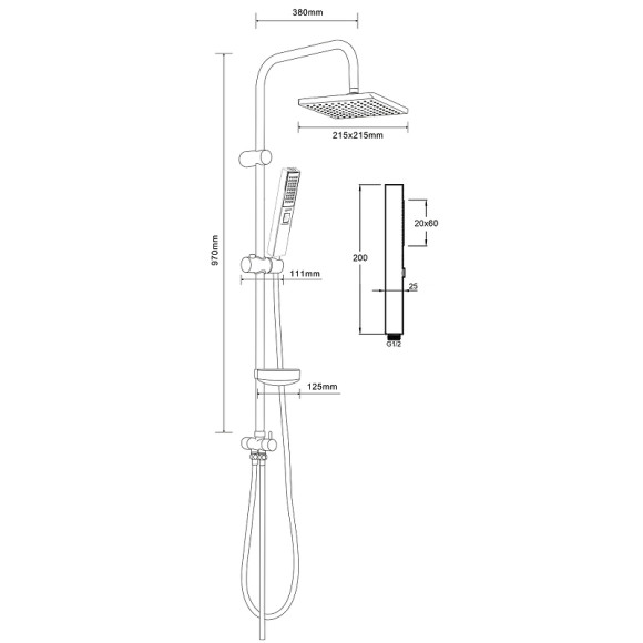 Душевая система Agger Fresh S001cr Хром Душевая система Agger Fresh S001cr Хром