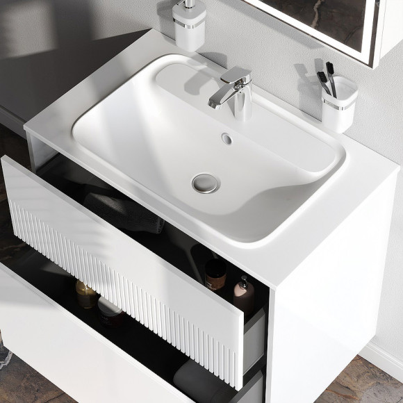 Тумба под раковину AM.PM Func 80 M8FFUX0802WM подвесная Белая матовая