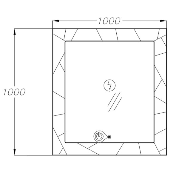 Зеркало Opadiris Луиджи 100 00-00006550 с подсветкой Серое матовое с бесконтактным выключателем и подогревом