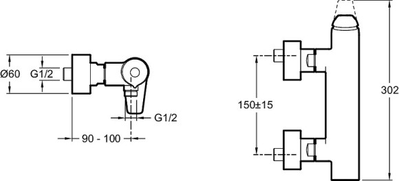 Смеситель для душа Jacob Delafon Avid E97368-BN Никель