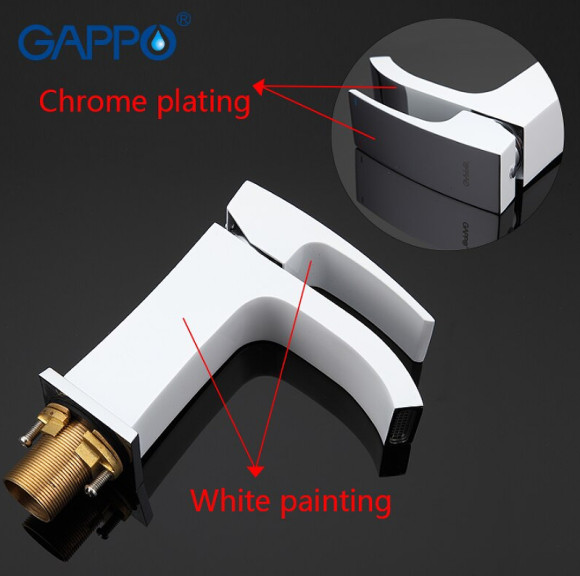 Смеситель для раковины Gappo G07 G1007-8 Белый Хром Смеситель для раковины Gappo G07 G1007-8 Белый Хром