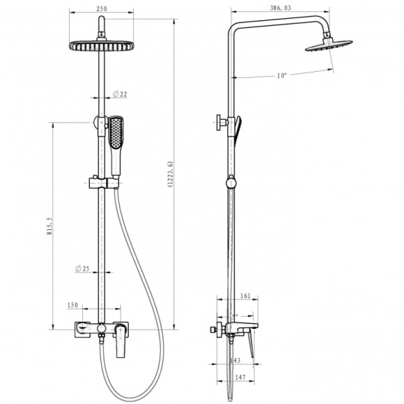 Душевая система Boheme Venturo 378 Хром