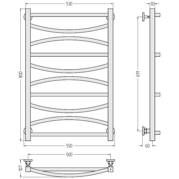 Водяной полотенцесушитель Сунержа Ажур 800х500 00-0255-8050 Хром Водяной полотенцесушитель Сунержа Ажур 800х500 00-0255-8050 Хром