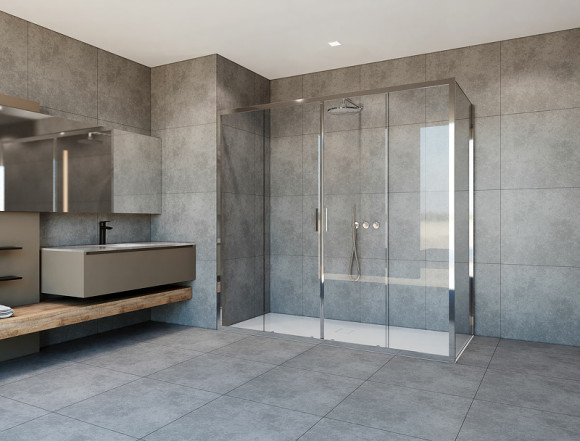 Душевой уголок Vincea Garda 190х80 VSR-1G28019CL профиль Хром стекло прозрачное