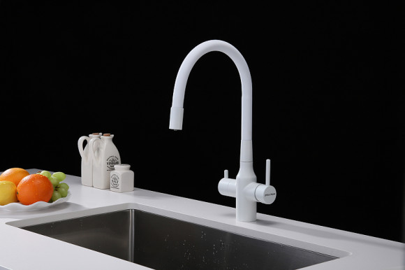 Смеситель для кухни Paulmark Salix Sa213419-431 Белый матовый