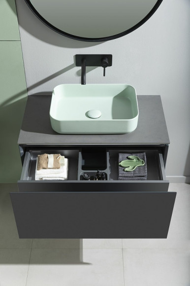 Тумба под раковину Allen Brau Infinity 85 1.21002.AM подвесная Антрацит матовый Тумба под раковину Allen Brau Infinity 85 1.21002.AM подвесная Антрацит матовый