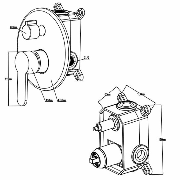 Душевая система Swedbe Platta 5536 Хром Душевая система Swedbe Platta 5536 Хром
