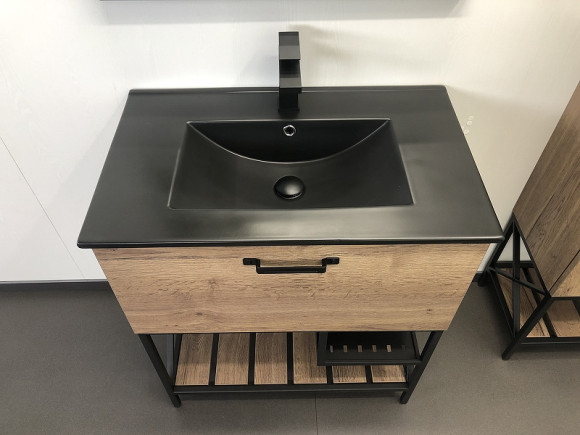 Тумба с раковиной Comforty Бредфорд 75 00004149064 Дуб темный