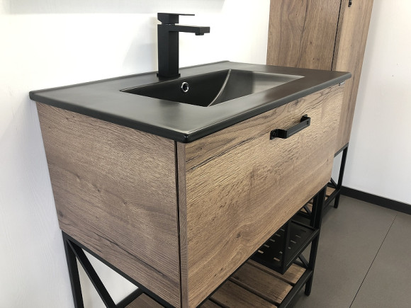 Тумба с раковиной Comforty Бредфорд 75 00004149064 Дуб темный