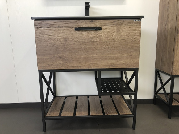 Тумба с раковиной Comforty Бредфорд 75 00004149064 Дуб темный